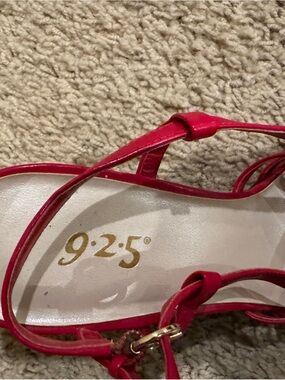 9.25 Red Strappy Heeled Sandals
